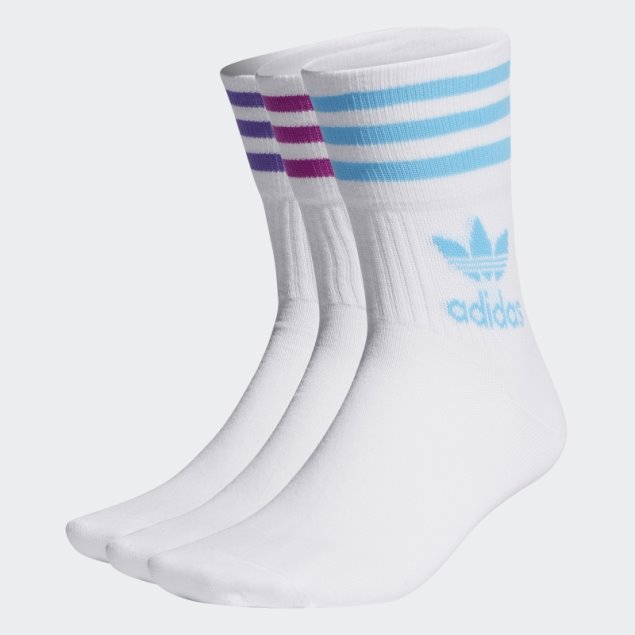 Adidas Calcetines Blancos De Corte Medio 3 Pares