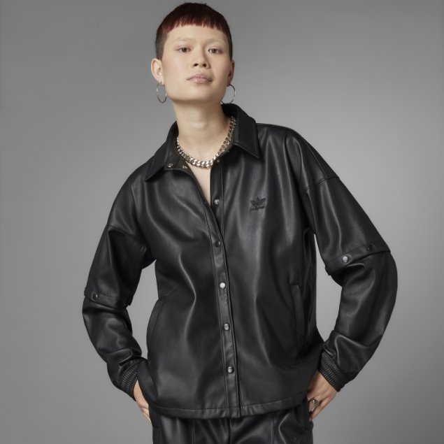 Adidas Chaqueta De Chándal De Piel Sintética Siempre Original Negro