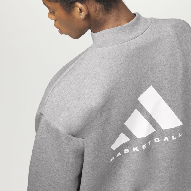 Sudadera Con Capucha De Baloncesto Jaspeado Oscuro Avena Adidas