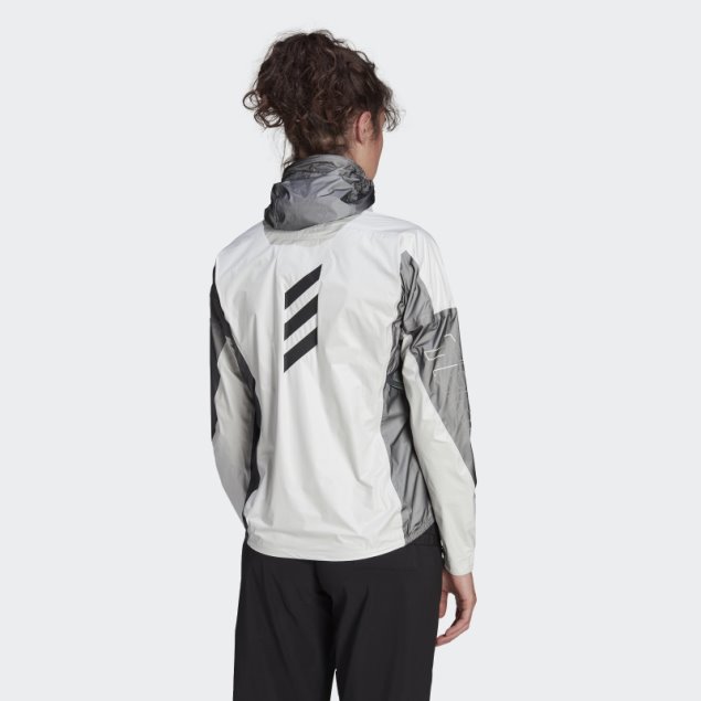 Blanco Adidas Terrex Agravic Chaqueta Impermeable De Tres Capas Pro