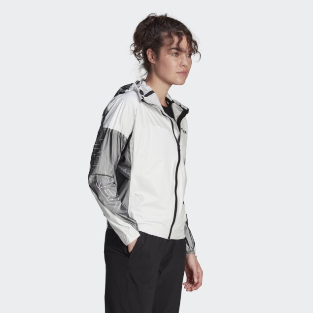 Blanco Adidas Terrex Agravic Chaqueta Impermeable De Tres Capas Pro