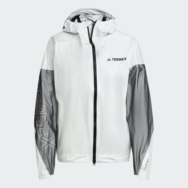Blanco Adidas Terrex Agravic Chaqueta Impermeable De Tres Capas Pro