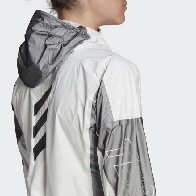 Blanco Adidas Terrex Agravic Chaqueta Impermeable De Tres Capas Pro