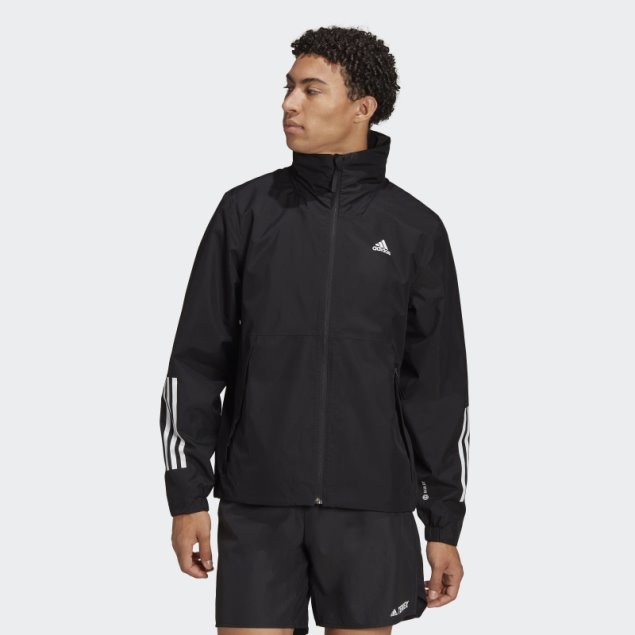 Adidas Bsc 3-stripes Rain.rdy Chaqueta Negro Moda