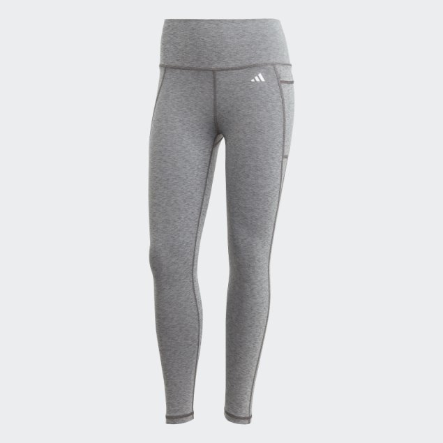Leggings Adidas Optime Stash Pocket High-waisted 7/8 Gris Oscuro Jaspeado