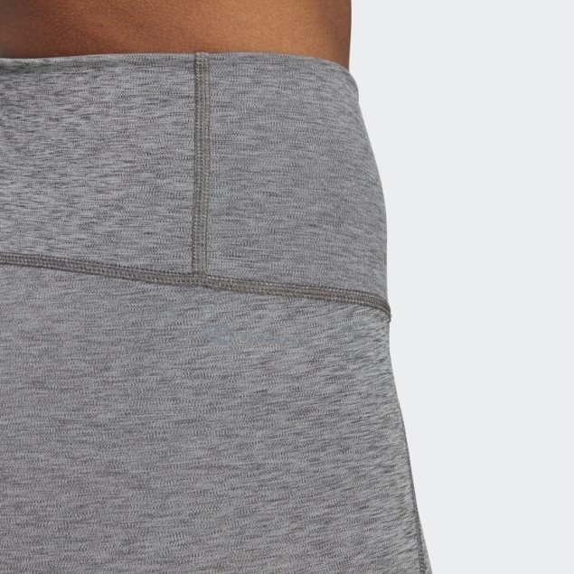 Leggings Adidas Optime Stash Pocket High-waisted 7/8 Gris Oscuro Jaspeado