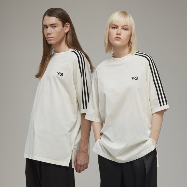 Camiseta De Manga Corta Y-3 Con 3 Rayas Adidas Elegante
