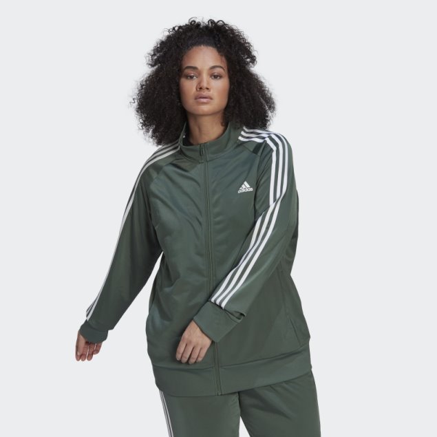 Chaqueta De Chándal Adidas Essentials Warm-up Tricot Slim De óxido Verde (talla Grande)