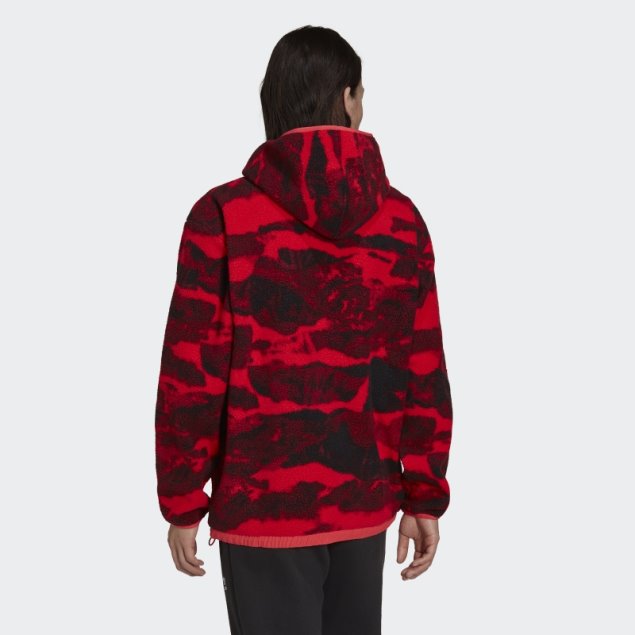 Adidas Sudadera Con Capucha De Forro Polar Con Estampado Integral Core Pink Hot