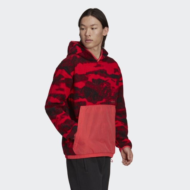 Adidas Sudadera Con Capucha De Forro Polar Con Estampado Integral Core Pink Hot