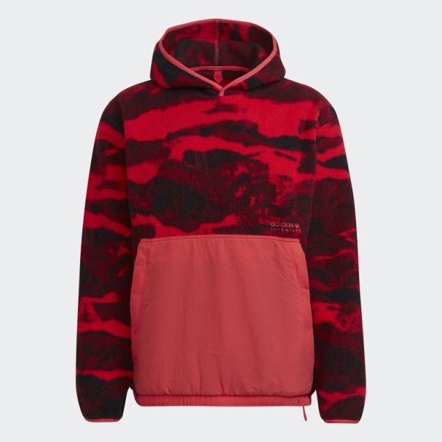 Adidas Sudadera Con Capucha De Forro Polar Con Estampado Integral Core Pink Hot