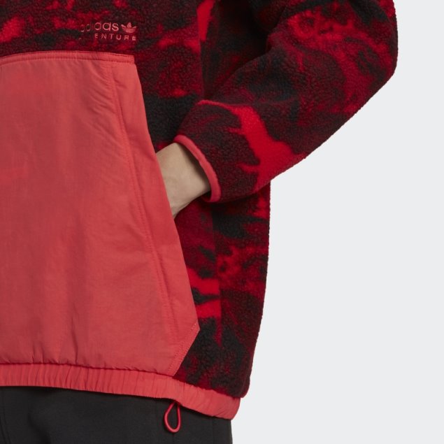 Adidas Sudadera Con Capucha De Forro Polar Con Estampado Integral Core Pink Hot