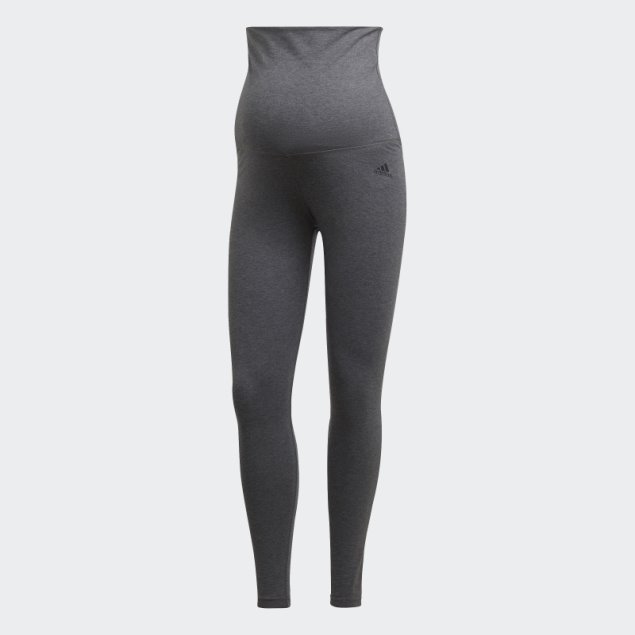 Gris Oscuro Jaspeado Adidas Essentials Leggings De Algodón (maternidad)