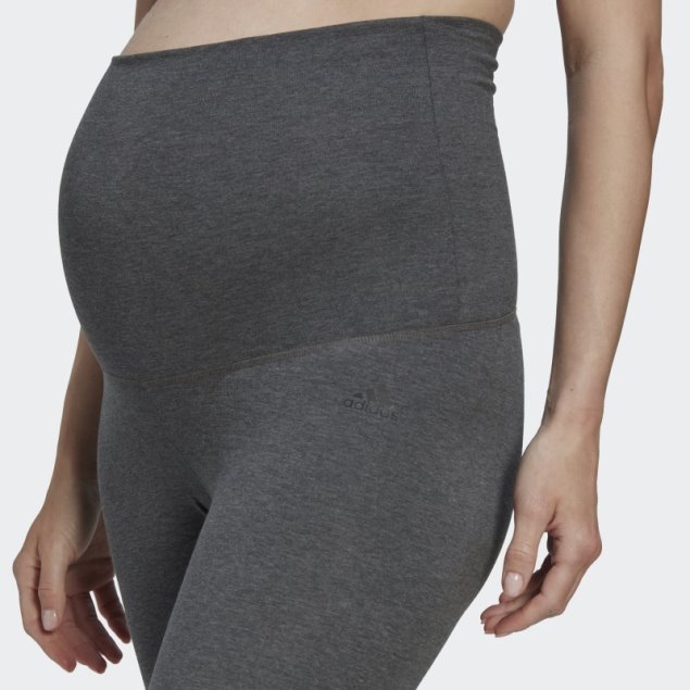 Gris Oscuro Jaspeado Adidas Essentials Leggings De Algodón (maternidad)