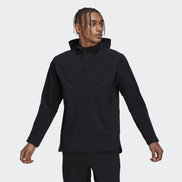 Adidas Cordura Sudadera Negra Con Capucha Y Cremallera Completa