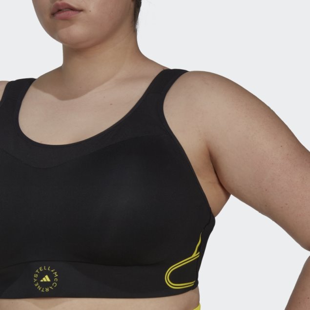 Negro Adidas By Stella Mccartney Truepace Sujetador Deportivo De Soporte Alto - Tallas Grandes