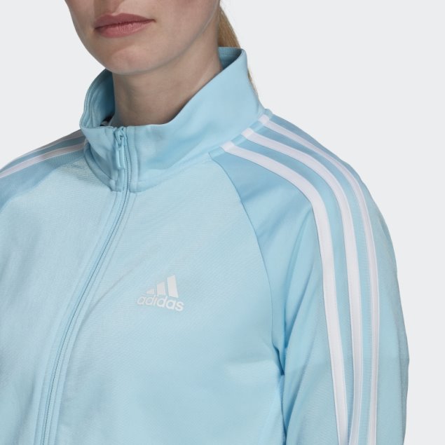 Adidas Chaqueta De Chándal Azul Primegreen Essentials Warm-up Slim Con 3 Rayas