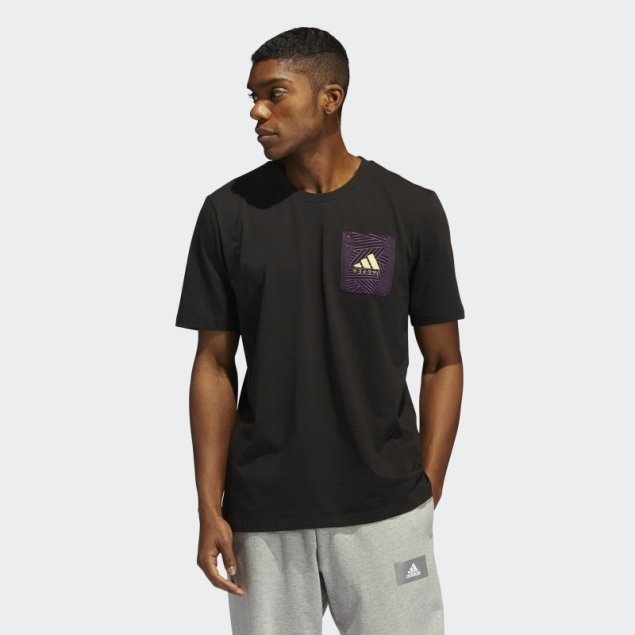 Negro Adidas Pantera Negra Camiseta Gráfica