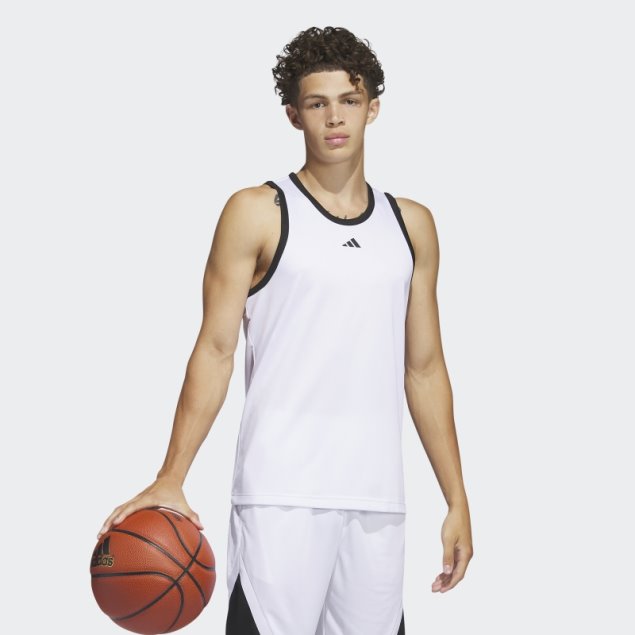 Blanco Adidas Legends Basketball 3-stripes Tank Top Fashion