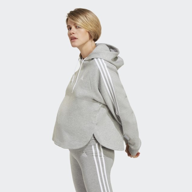 Sudadera Premamá Con Capucha Adidas Gris Medio