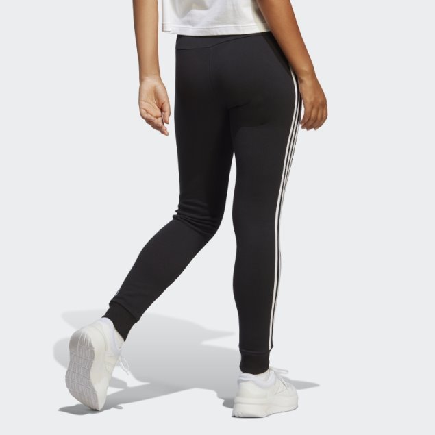 Pantalón Essentials De 3 Bandas De Felpa Francesa Con Puños Negros Adidas