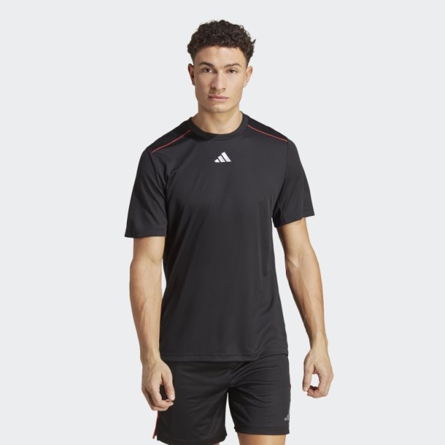 Camiseta Negra Con Logo De Entrenamiento Base De Adidas