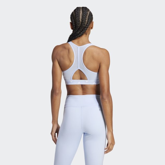 Sujetador Deportivo De Sujeción Media Adidas Powerreact Azul Amanecer