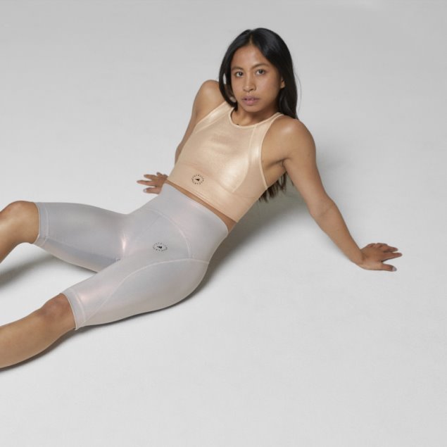 Adidas By Stella Mccartney Camiseta Corta De Entrenamiento Brillante Cobre Metalizado Moda