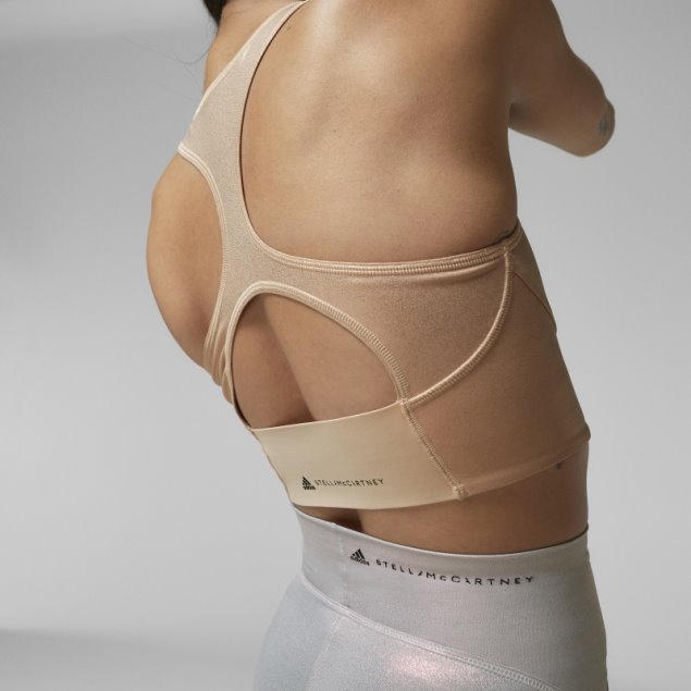 Adidas By Stella Mccartney Camiseta Corta De Entrenamiento Brillante Cobre Metalizado Moda