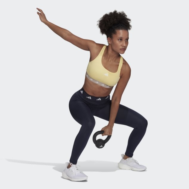 Sujetador Adidas Powerreact Training Techfit De Sujeción Media Amarillo
