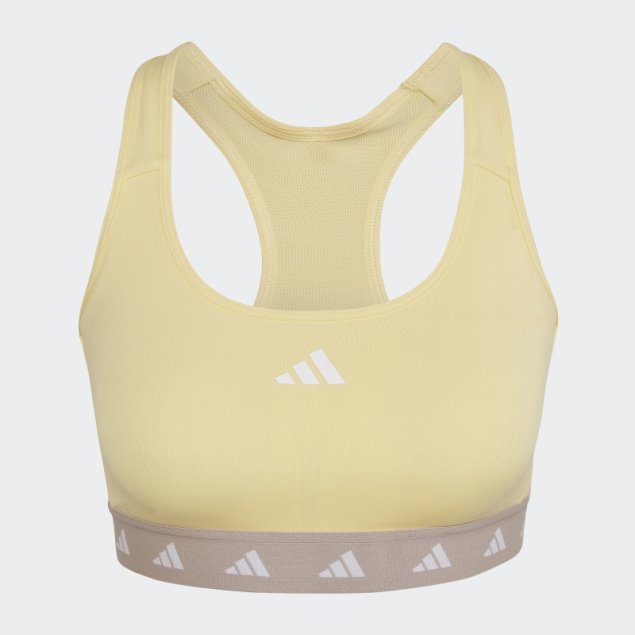 Sujetador Adidas Powerreact Training Techfit De Sujeción Media Amarillo