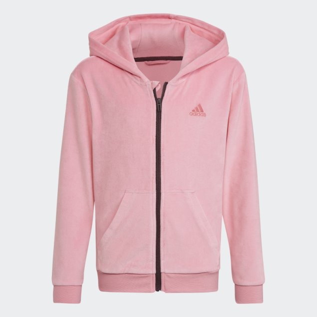 Sudadera Lounge Terciopelo Rosa Adidas