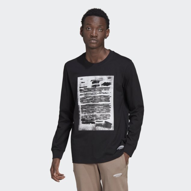 Adidas R.y.v. Negras Camiseta Gráfica De Manga Larga