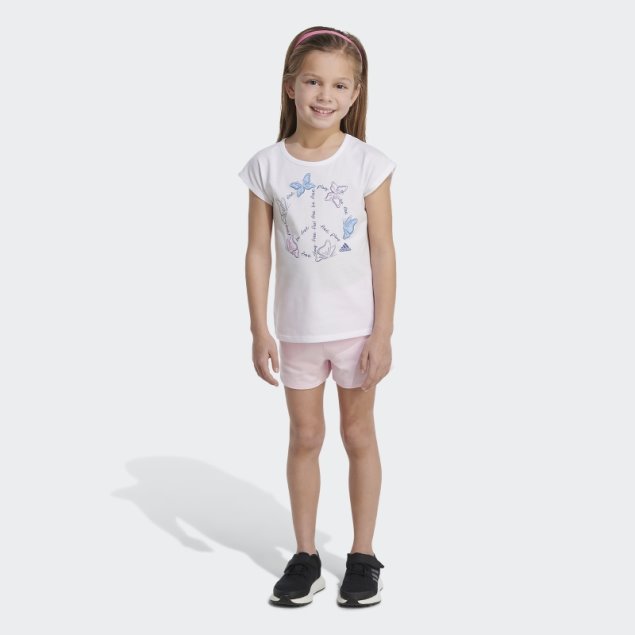 Conjunto De Shorts De Rizo De Algodón Blanco Adidas