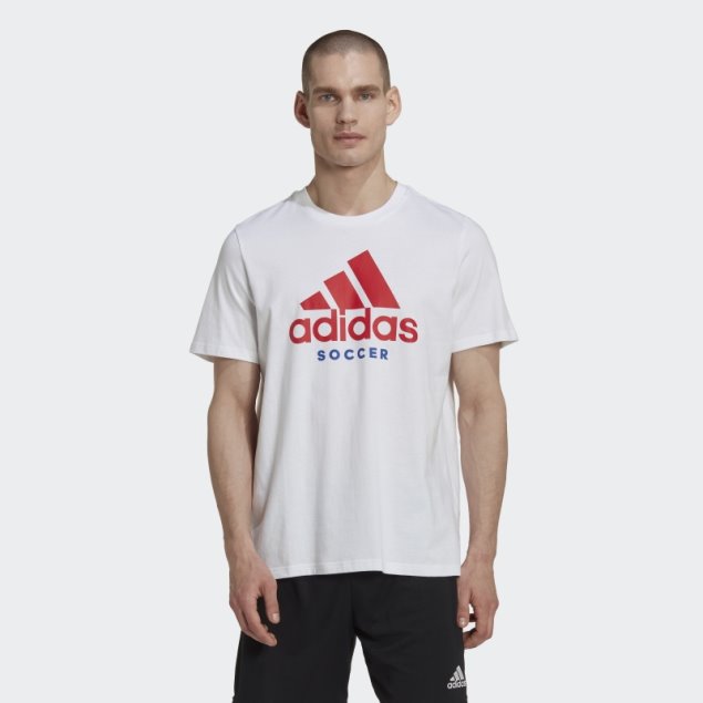 Camiseta Con Logo De Fútbol Adidas Blanca