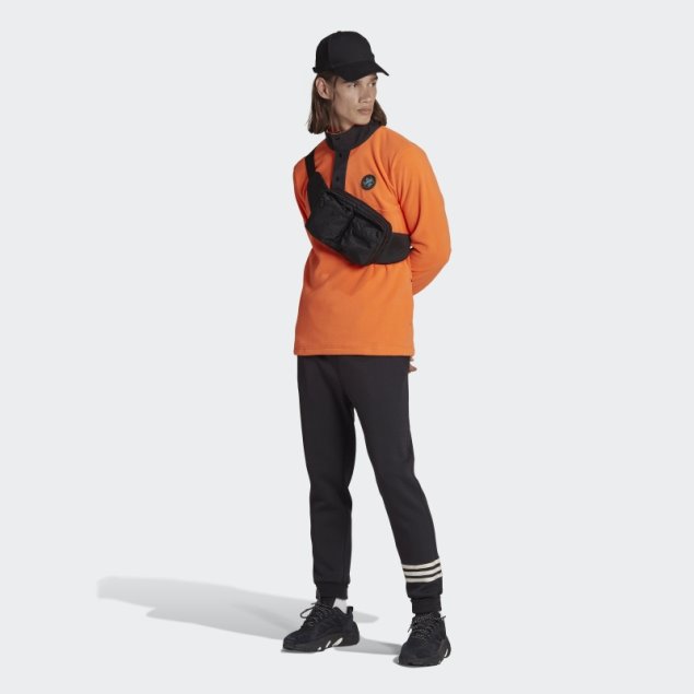 Chamarra De Forro Polar Con Cierre De Cuarto De Hora Naranja Adidas