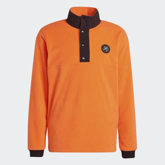 Chamarra De Forro Polar Con Cierre De Cuarto De Hora Naranja Adidas