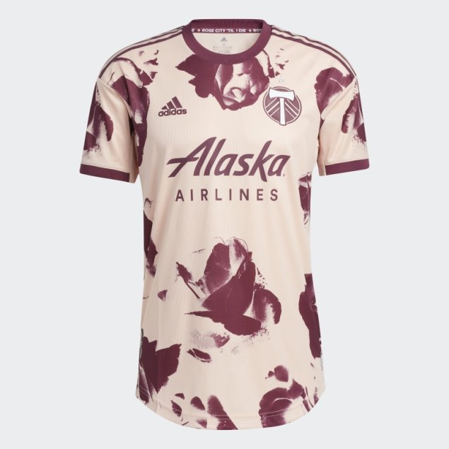 Camiseta Adidas Portland Timbers 22/23 Primera Equipación Rosa Vapor Auténtico