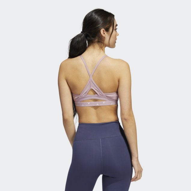 Sujetador Adidas Aeroreact Training Light-support Malva