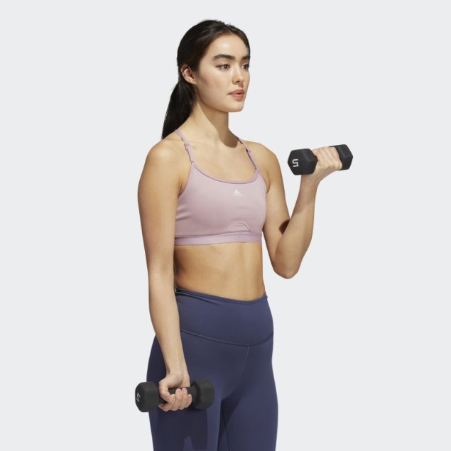 Sujetador Adidas Aeroreact Training Light-support Malva