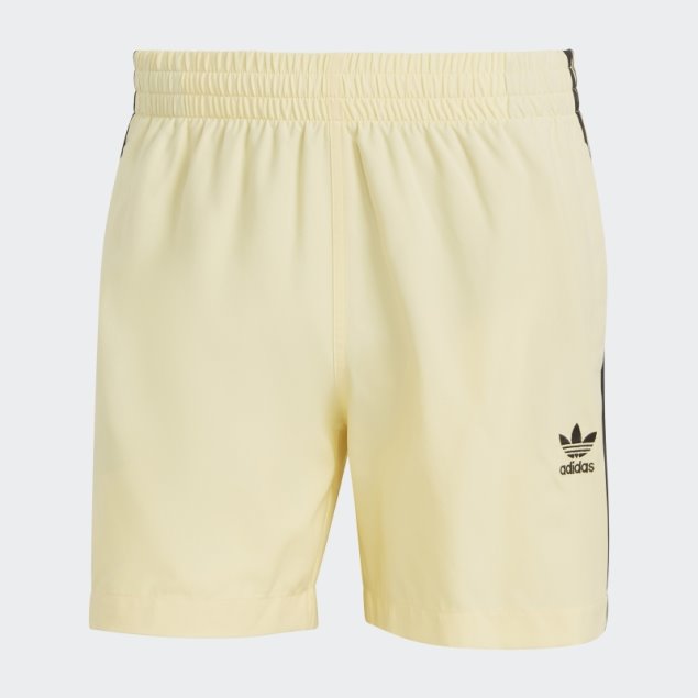 Adidas Shorts De Baño Amarillos Originals Adicolor Con 3 Rayas