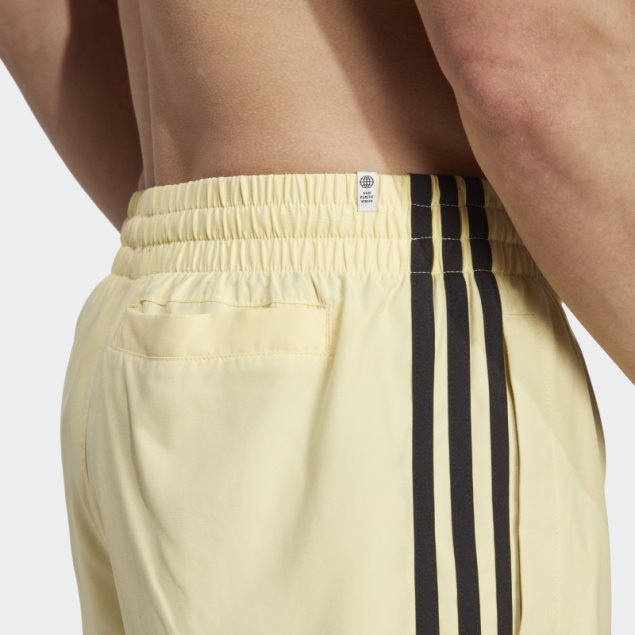 Adidas Shorts De Baño Amarillos Originals Adicolor Con 3 Rayas