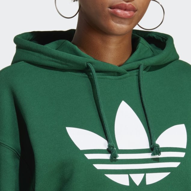Sudadera Verde Oscuro Con Trifolio Adidas