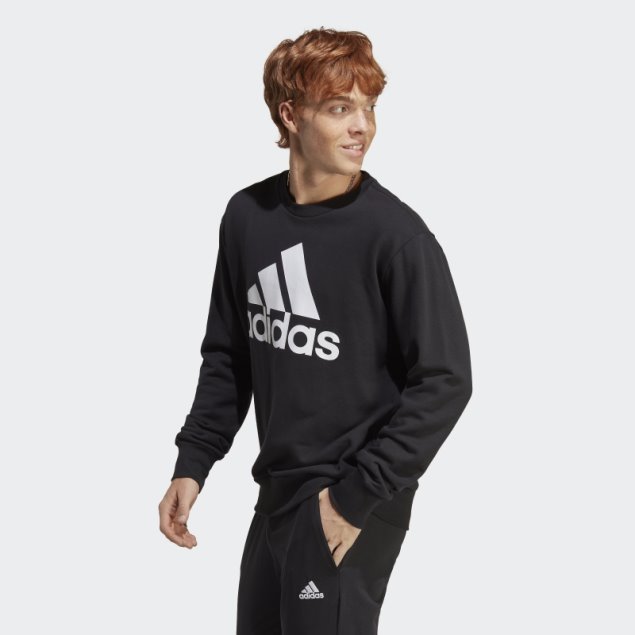 Sudadera Essentials French Terry Con Logo Grande Adidas Negra