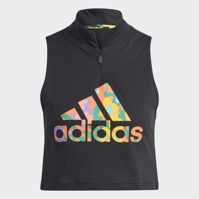 Camiseta Sin Mangas Con Gráfico Adidas Negra