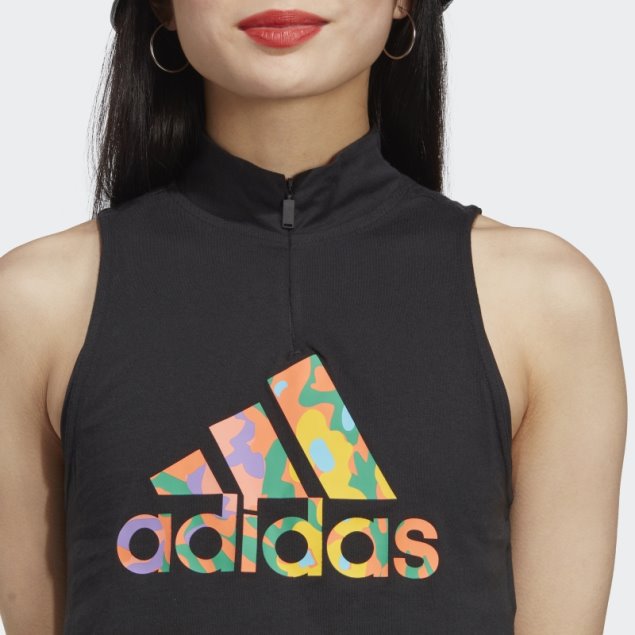 Camiseta Sin Mangas Con Gráfico Adidas Negra