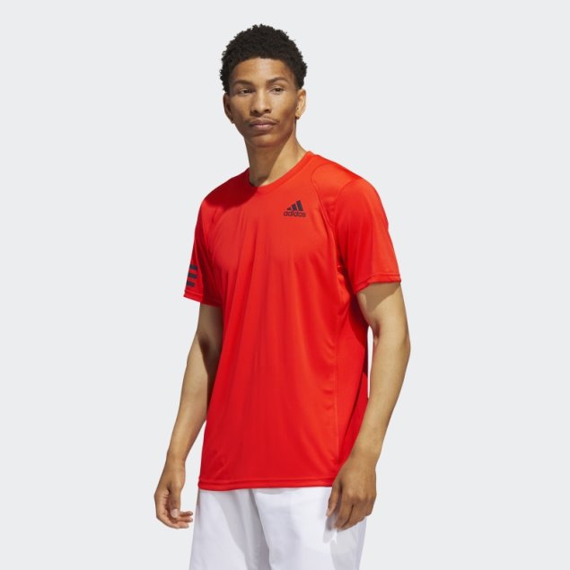 Camiseta Adidas Club Tennis Naranja Con 3 Rayas