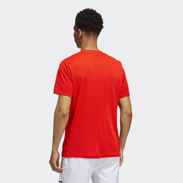 Camiseta Adidas Club Tennis Naranja Con 3 Rayas