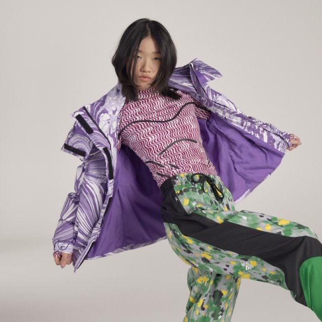 Blanco Adidas By Stella Mccartney Chaqueta De Invierno Acolchada Estampada Moda