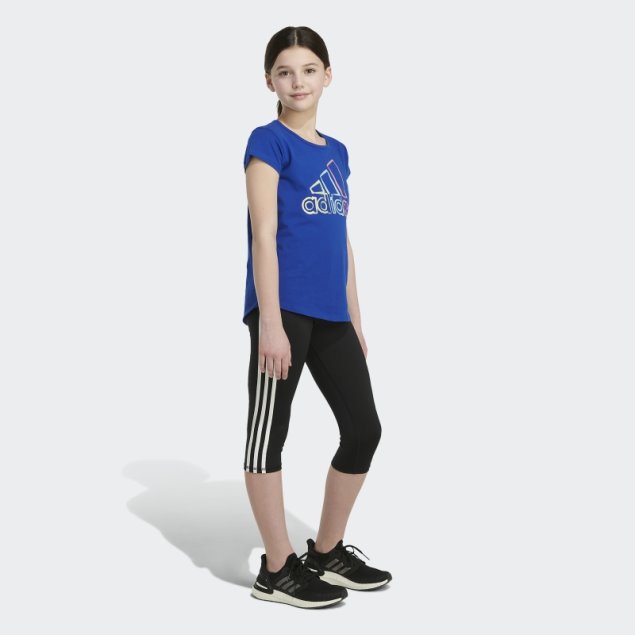 Adidas Camiseta Azul Real De Manga Corta